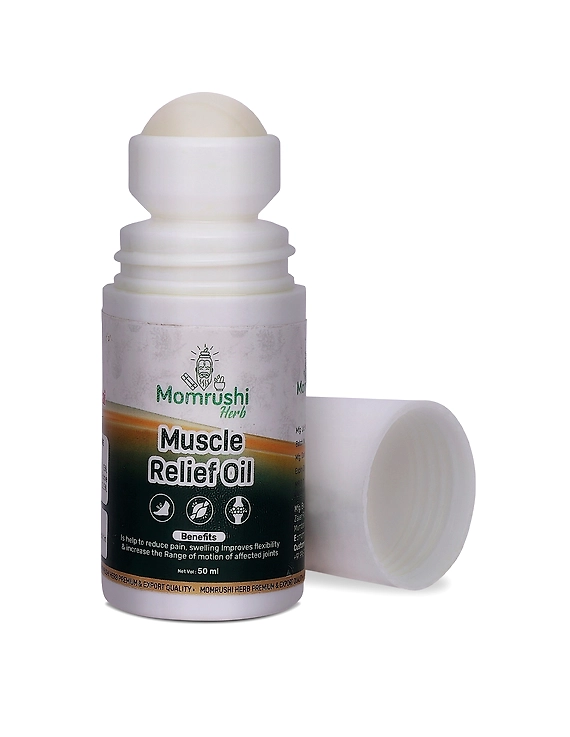 Momrushi Herb Knee Pain Relief Oil, Ayurvedic Joint Pain Massage Oil for Arthritis, Swelling &amp; Stiffness Relief (Roll On, 50ml)-MHPRO