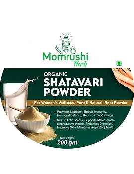 Momrushi Herb Organic Shatavari Powder, Natural Women's Health Supplement for Hormonal Balance, Fertility &amp; Vitality, Promotes Lactation (200g)-3-sm