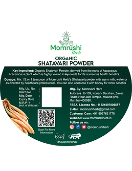 Momrushi Herb Organic Shatavari Powder, Natural Women's Health Supplement for Hormonal Balance, Fertility &amp; Vitality, Promotes Lactation (200g)-4-sm