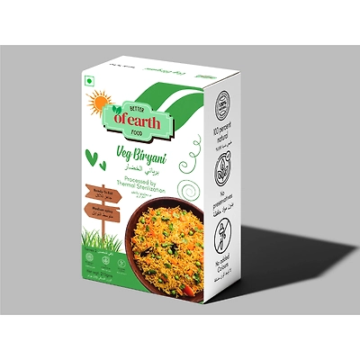 Of Earth/ White Label Veg Biryani- Ready-To-Eat- Retort Packed Packet- 270 grams- Ex Factory price with packaging