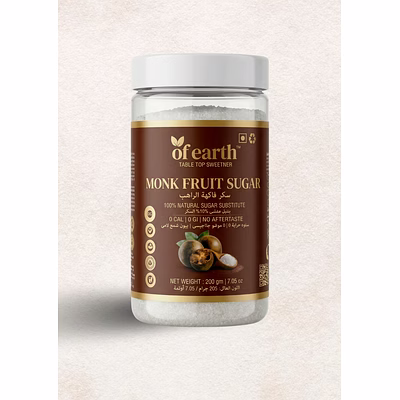 Of Earth Monk Fruit Sugar - Premium Zero-Calorie Natural Sweetener