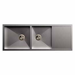 carysil quadro double bowl with drainer 52x20x8