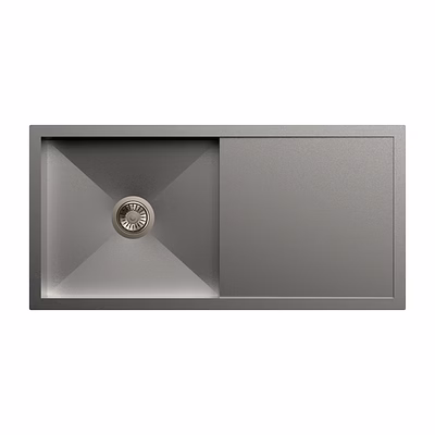 carysil quadro single bowl with drainer 40x20x8