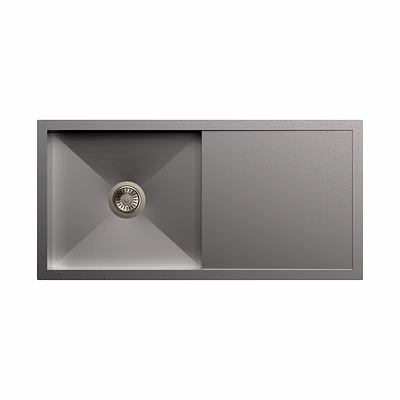 carysil quadro single bowl with drainer 40x20x9