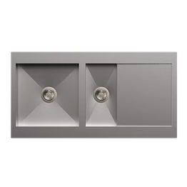carysil rege one and half and double bowl with drainer 40x20x8