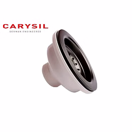 carysil round waste coupling for kitchen sink, premium 304-grade stainless steel coupling, removable waste strainer for kitchen sink, rust-free, corrosion-resistant, matt black pvd finish