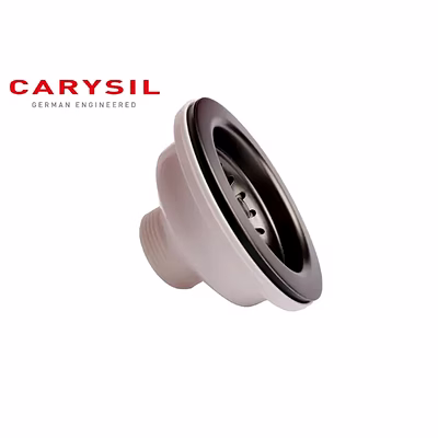 carysil round waste coupling for kitchen sink, premium 304-grade stainless steel coupling, removable waste strainer for kitchen sink, rust-free, corrosion-resistant, matt black pvd finish