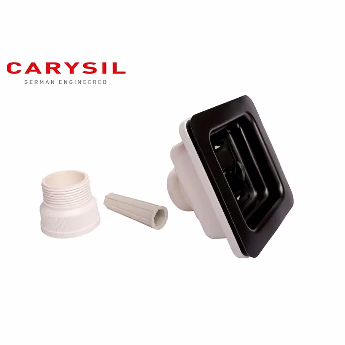 carysil square waste coupling for kitchen sink, premium 304-grade stainless steel coupling, removable waste strainer for kitchen sink, rust-free, corrosion-resistant, matt black pvd finish