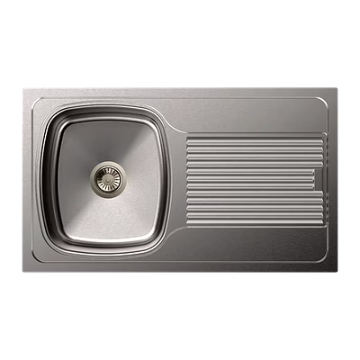 carysil vogue single bowl with drainer 34x20x8