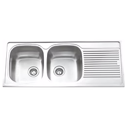 carysil vogue two bowl with drainer 46x20x8