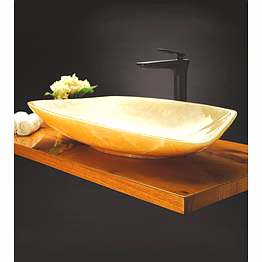 aquantindia stella gold - honey onyx basin