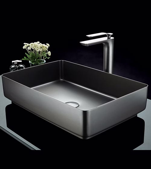 aquantindia stainless steel wash basin - graphite grey