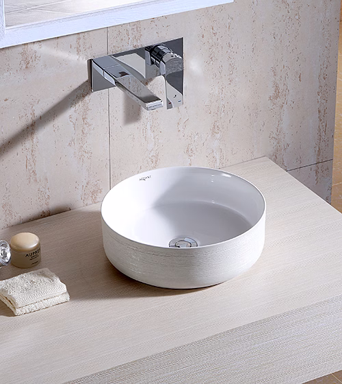 aquantindia matt white table-mounted wash basin