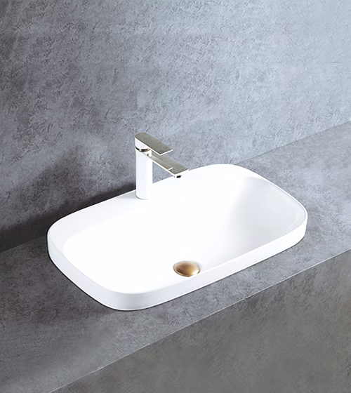 aquantindia white ceramic semi counter/table mounted wash basin