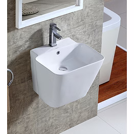 aquantindia ceramic half-pedestal wall-mounted wash basin
