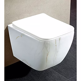aquantindia statuario glossy finish rimless wallhung wc with uf slim seat cover