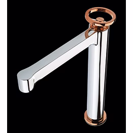 aquantindia basin mixer - tall body (rose gold + chrome)