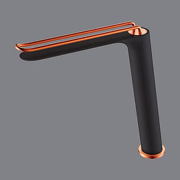aquantindia matt black + rose gold tall brass basin mixer