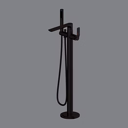 aquantindia matt black free standing bath mixer with hand shower