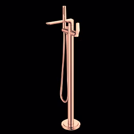 aquantindia rose gold free standing bath mixer with hand shower