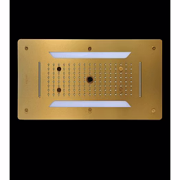 aquantindia brushed gold ss4 function concealed ceiling mounted shower flows: rain, rain-column, mist, dual waterfall