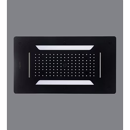 aquantindia matt black ss4 function concealed ceiling mounted shower flows: rain, rain-column, mist, dual waterfall