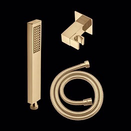 aquantindia brushed gold hand shower set with1.5mtr flexible hose & swivel hook