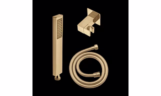 Brushed Gold Hand Shower Set with1.5mtr Flexible Hose & Swivel Hook