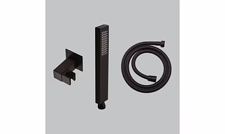 Matt Black Hand Shower Set with1.5mtr Flexible Hose & Swivel Hook