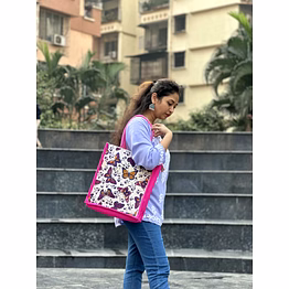 butterfly jute shopping bag