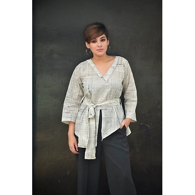 GREEN PARROT ASYMMETRIC TOP