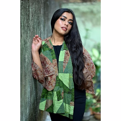 patchwork stole jacket