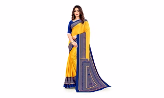 Navvi Women's Multi Colour Crepe Silk Printed Saree With Blouse Piece (2060)