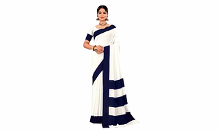 Navvi Leon Fabric Housekeeping Uniform Saree With Blouse Piece (11)