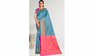 Women's Banarasi Silk Traditional Jacquard Silk Saree with Unstitched Blouse Piece