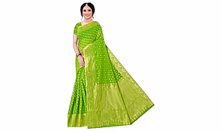 Women's Banarasi Silk Traditional Jacquard Silk Saree with Unstitched Blouse Piece
