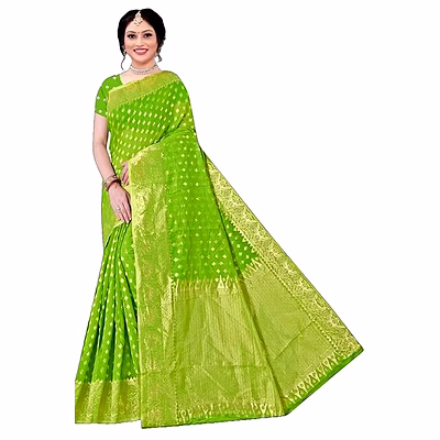 navvi women's banarasi silk traditional jacquard silk saree with unstitched blouse piece
