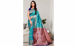 Women's Banarasi Silk Traditional Jacquard Silk Saree with Unstitched Blouse Piece