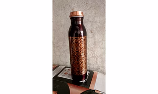 Pure Copper Black Clover Etch Water Bottle