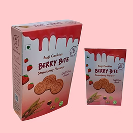 just eat berry bite - ragi cookies strawberry flavour