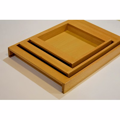 grain & co the maple torei- wooden tray set of 3