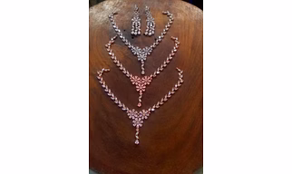 Unique Looking CZ Diamond Necklace Set