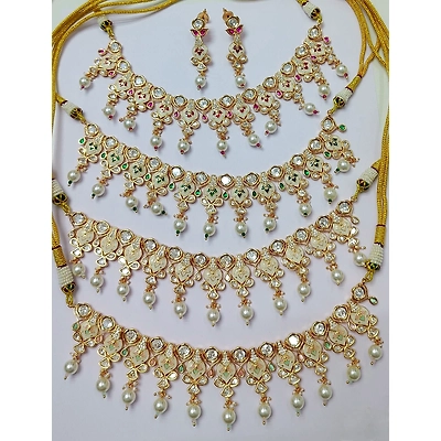 Vilandi Pachi Kundan Fancy Necklace Set-3