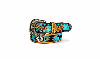 Western Leather Beaded Belt