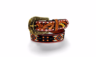 Western Leather Beaded Belt