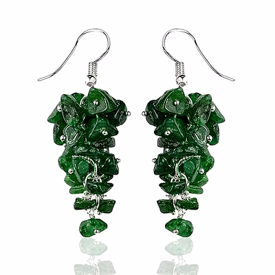 natural chip green aventurine crystal stone earrings for girls & women