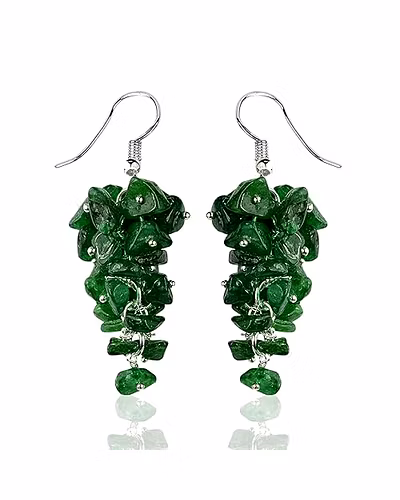Natural Chip Green Aventurine Crystal Stone Earrings for Girls &amp; Women-5