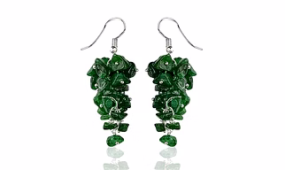 Natural Chip Green Aventurine Crystal Stone Earrings for Girls & Women