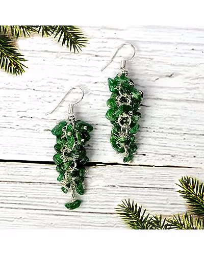 Natural Chip Green Aventurine Crystal Stone Earrings for Girls &amp; Women-2