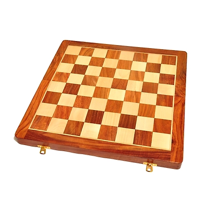 Handmade Foldable Magnetic Chess Board Set Wooden with Magnetic Pieces and Extra Queens for Kids and Adults (14x14 Inches, Brown)-9